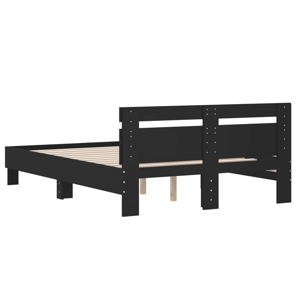 Bed Frame without Mattress Black 135x190 cm Double