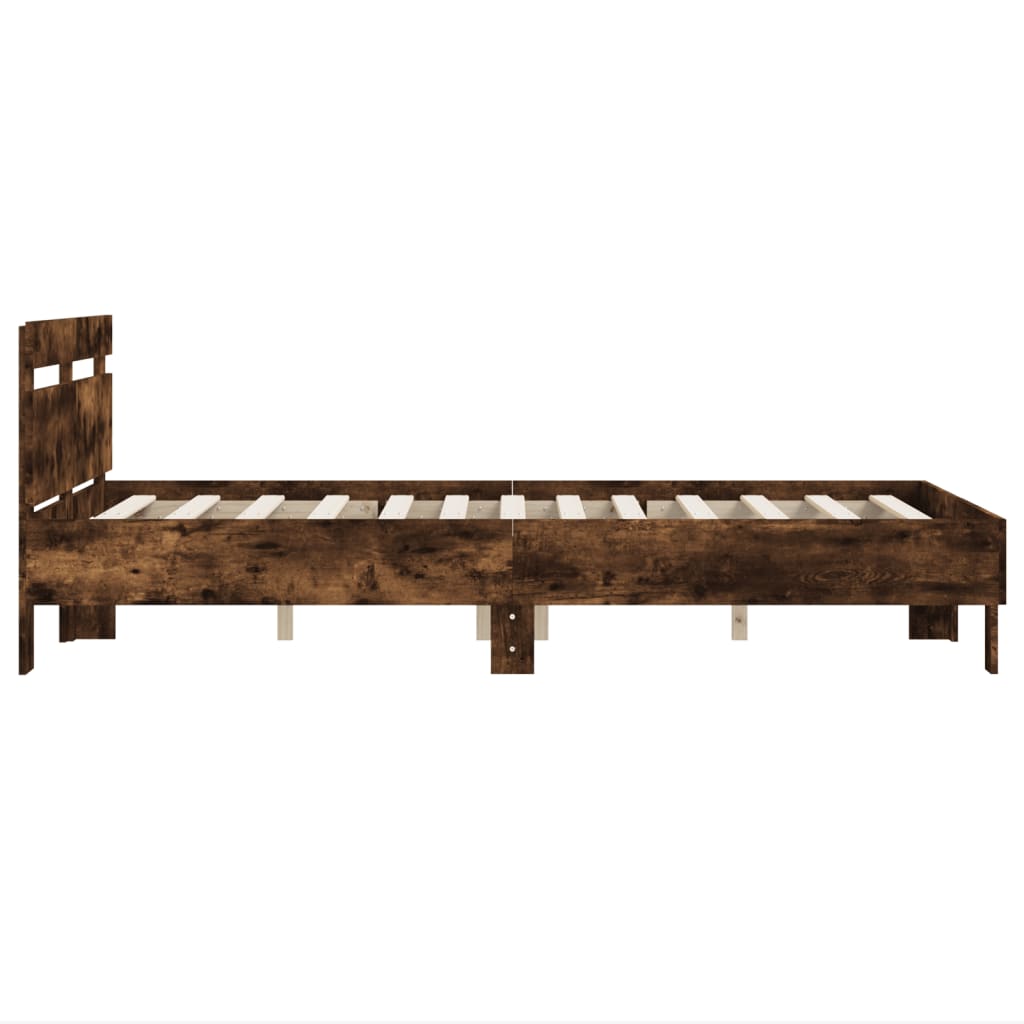 Bed Frame without Mattress Smoked Oak 120x190 cm Small Double