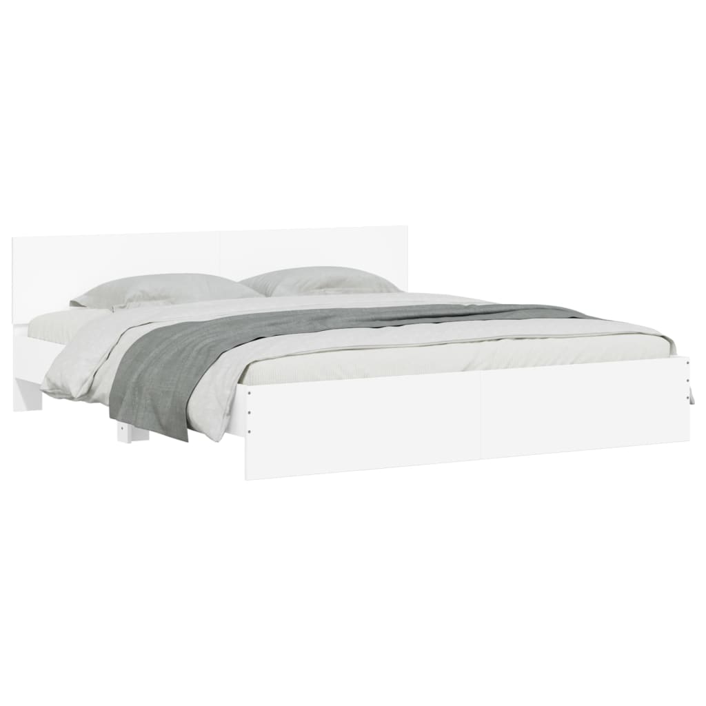 Bed Frame without Mattress White 200x200 cm