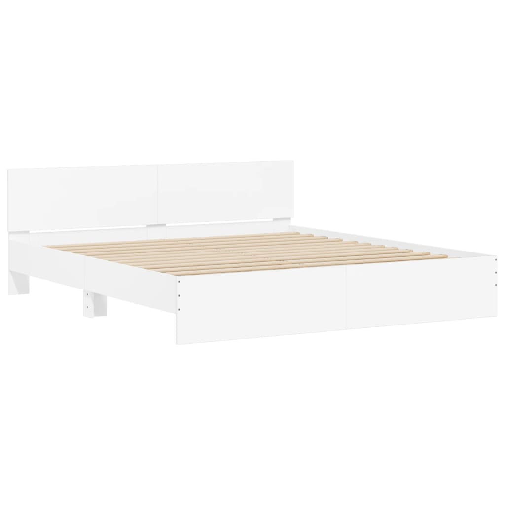 Bed Frame without Mattress White 200x200 cm
