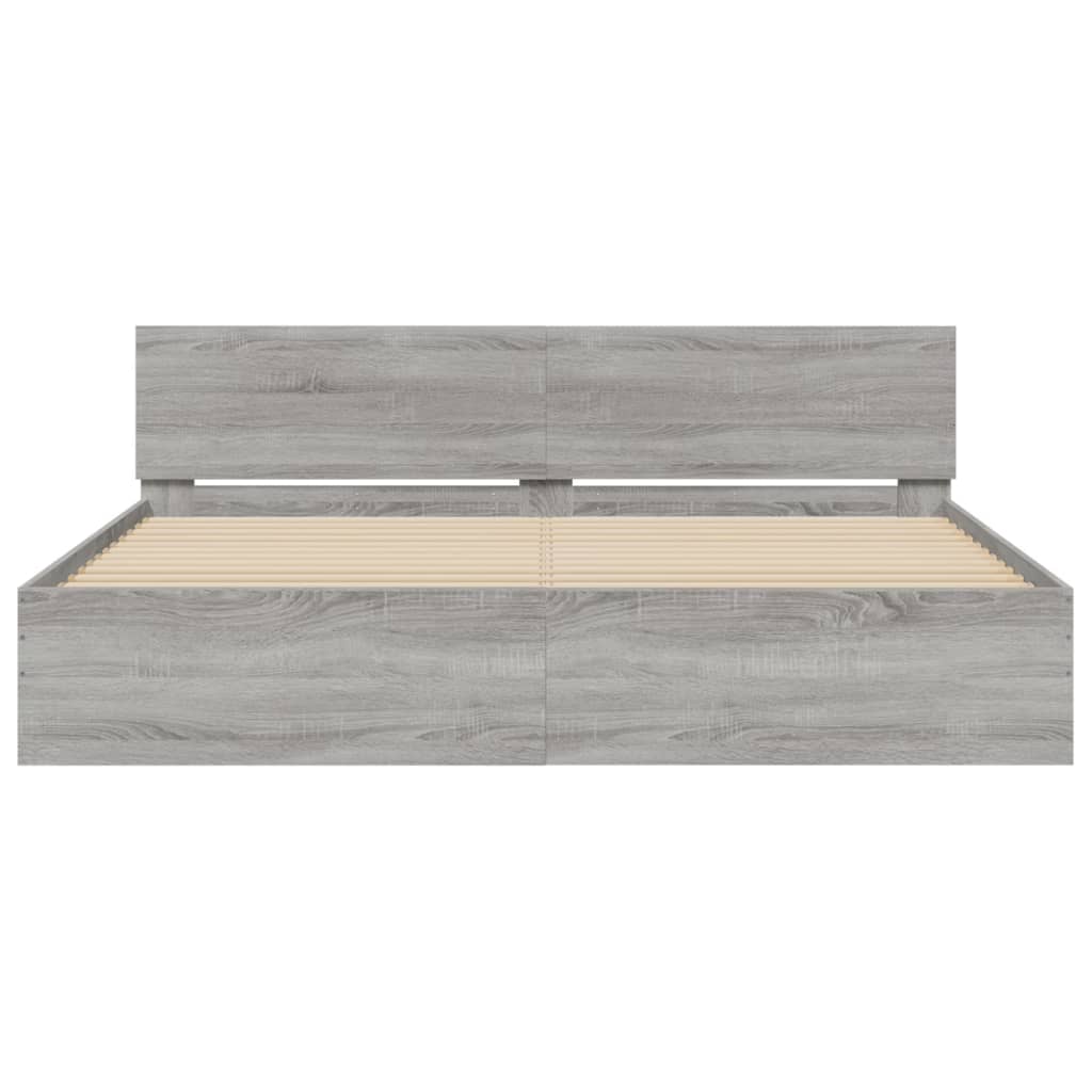 Bed Frame without Mattress Grey Sonoma 160x200 cm
