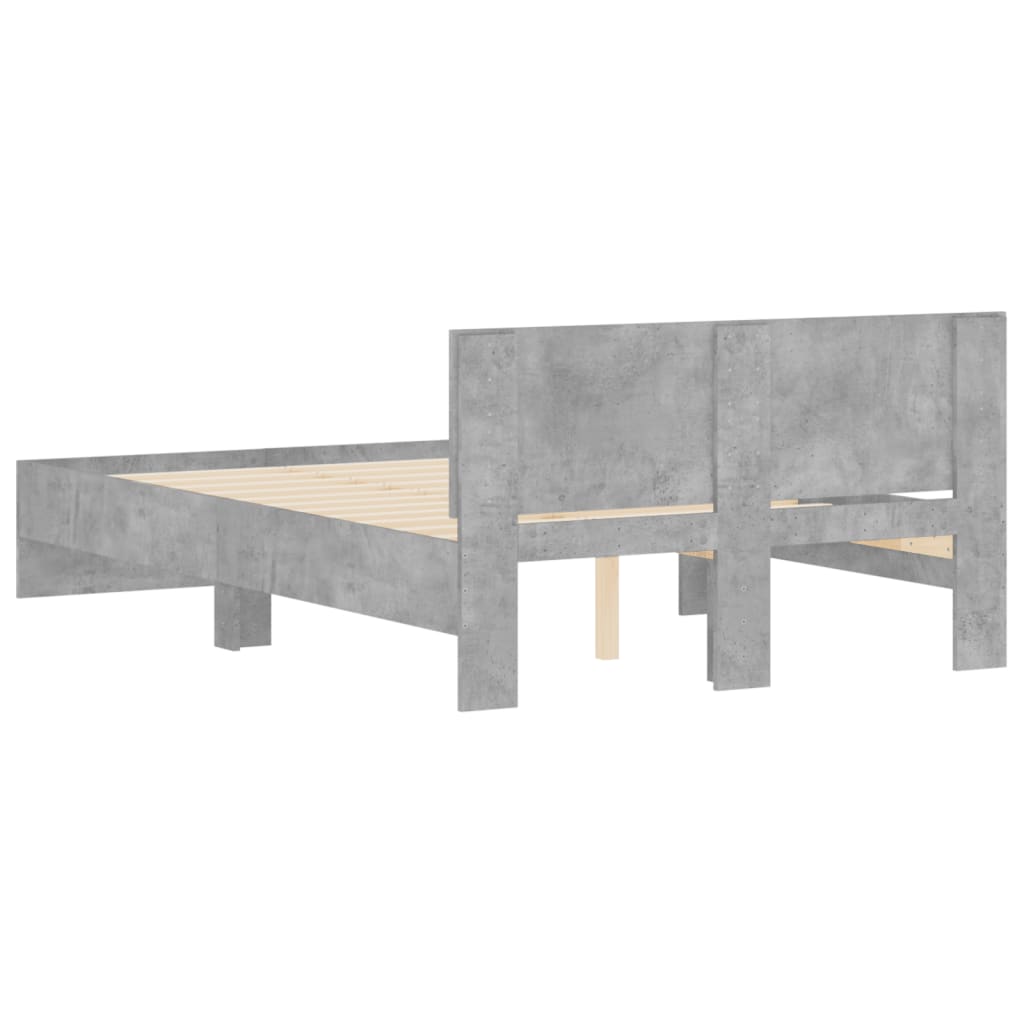 Bed Frame without Mattress Concrete Grey 120x190 cm Small Double