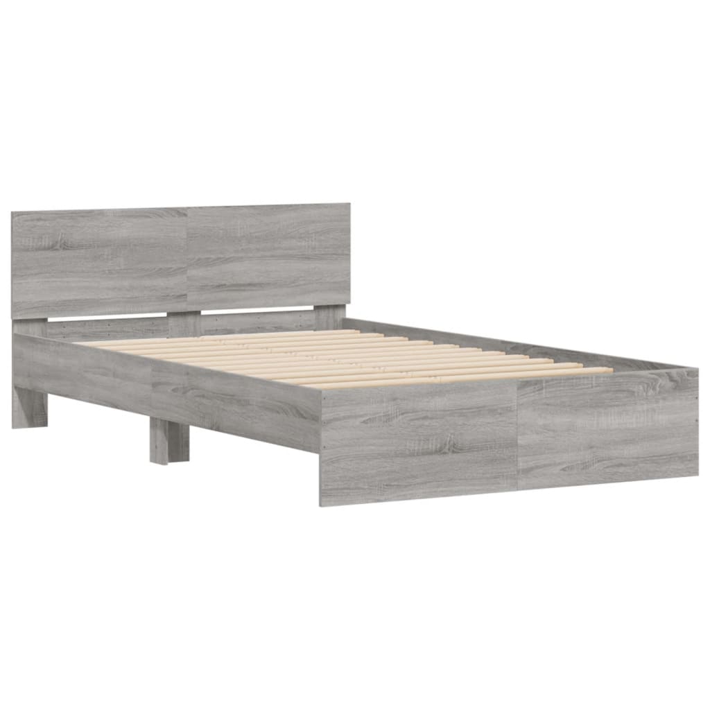 Bed Frame without Mattress Grey Sonoma 120x190 cm Small Double