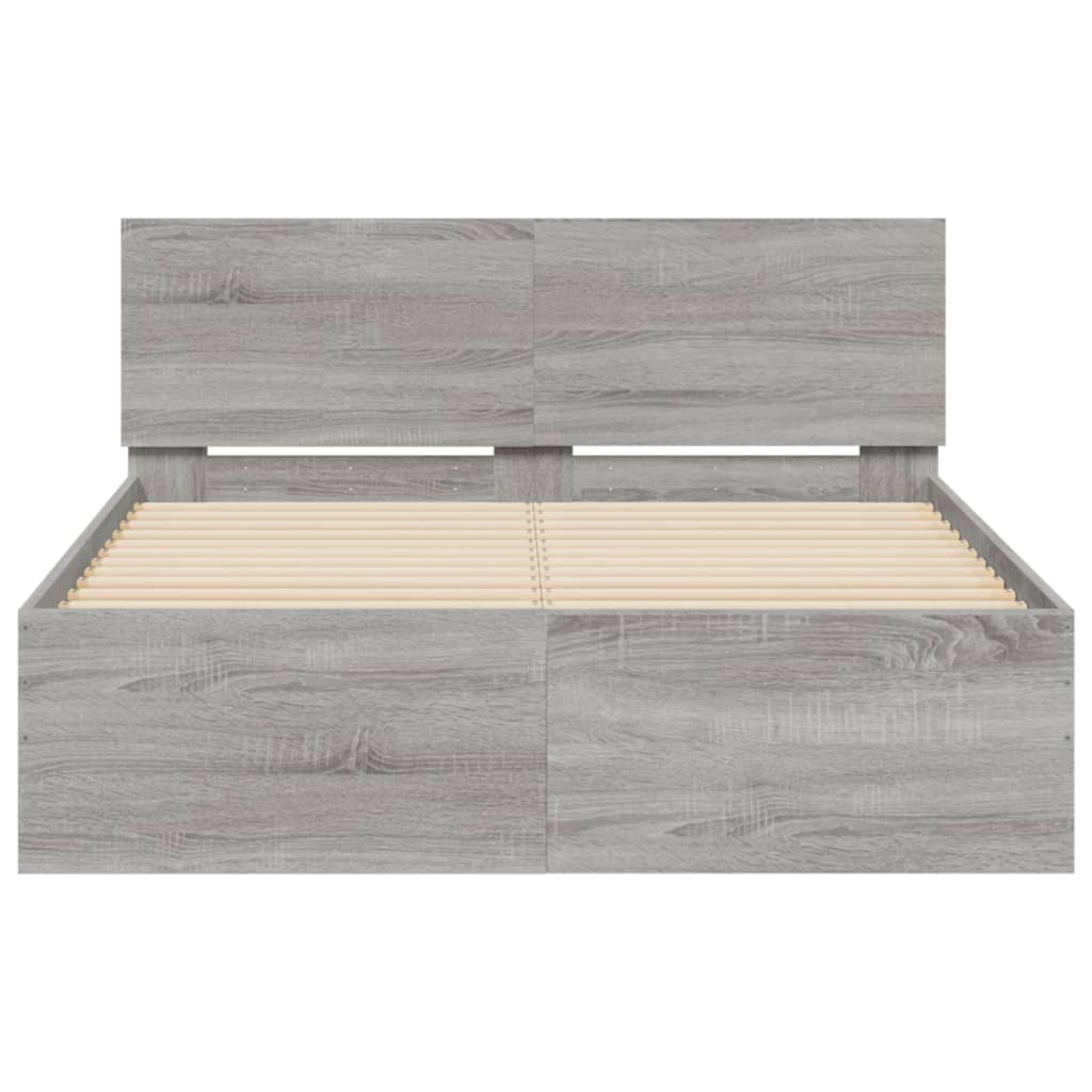 Bed Frame without Mattress Grey Sonoma 120x190 cm Small Double