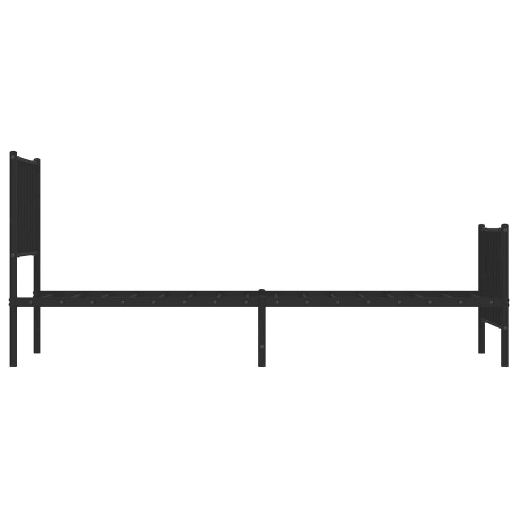 Metal Bed Frame without Mattress with Footboard Black 90x190cm