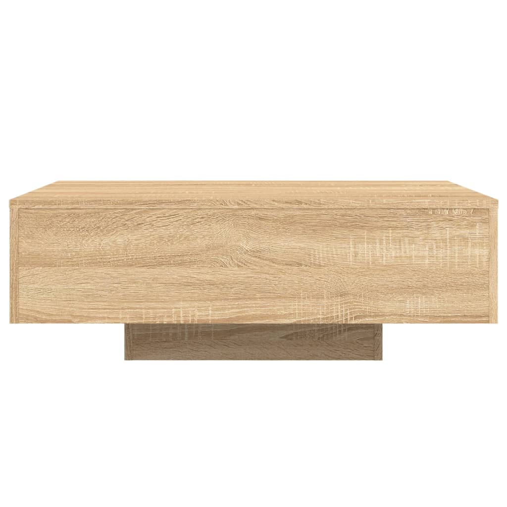 Coffee Table with LED Lights Sonoma Oak 85x55x31 cm