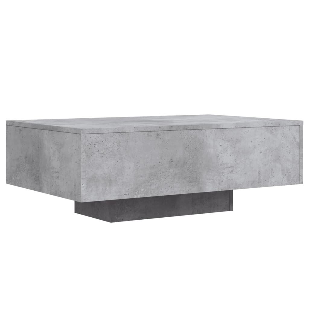 Coffee Table with LED Lights Concrete Grey 85x55x31 cm