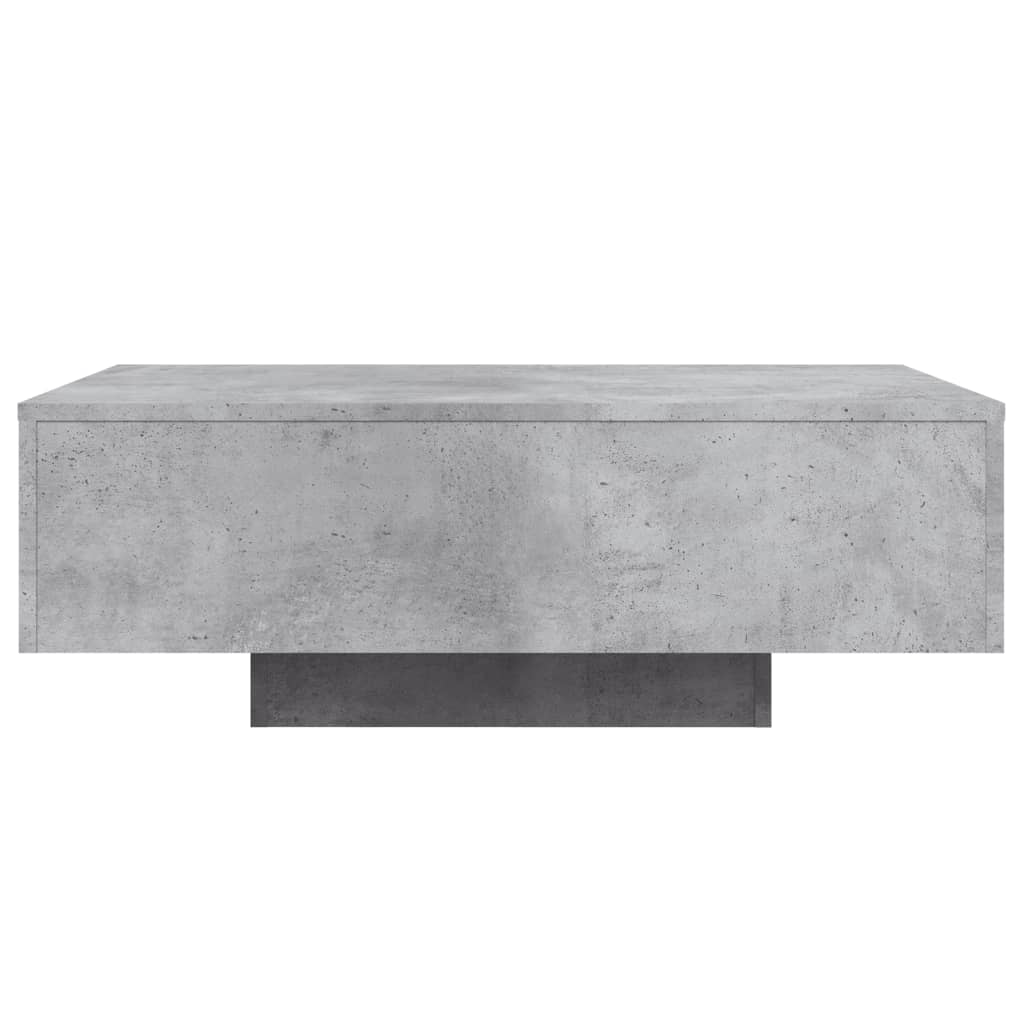 Coffee Table with LED Lights Concrete Grey 85x55x31 cm