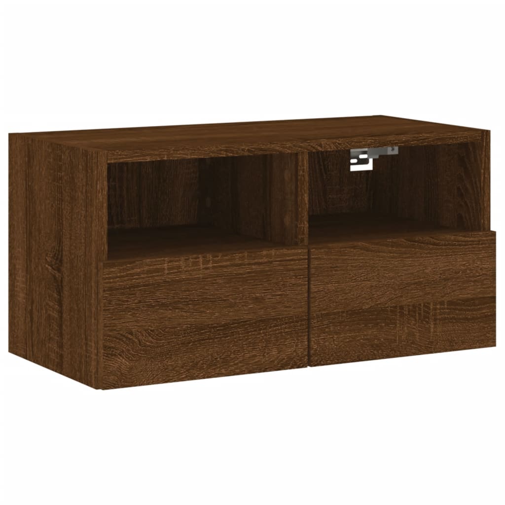 TV Wall Cabinet Brown Oak 60x30x30 cm Engineered Wood