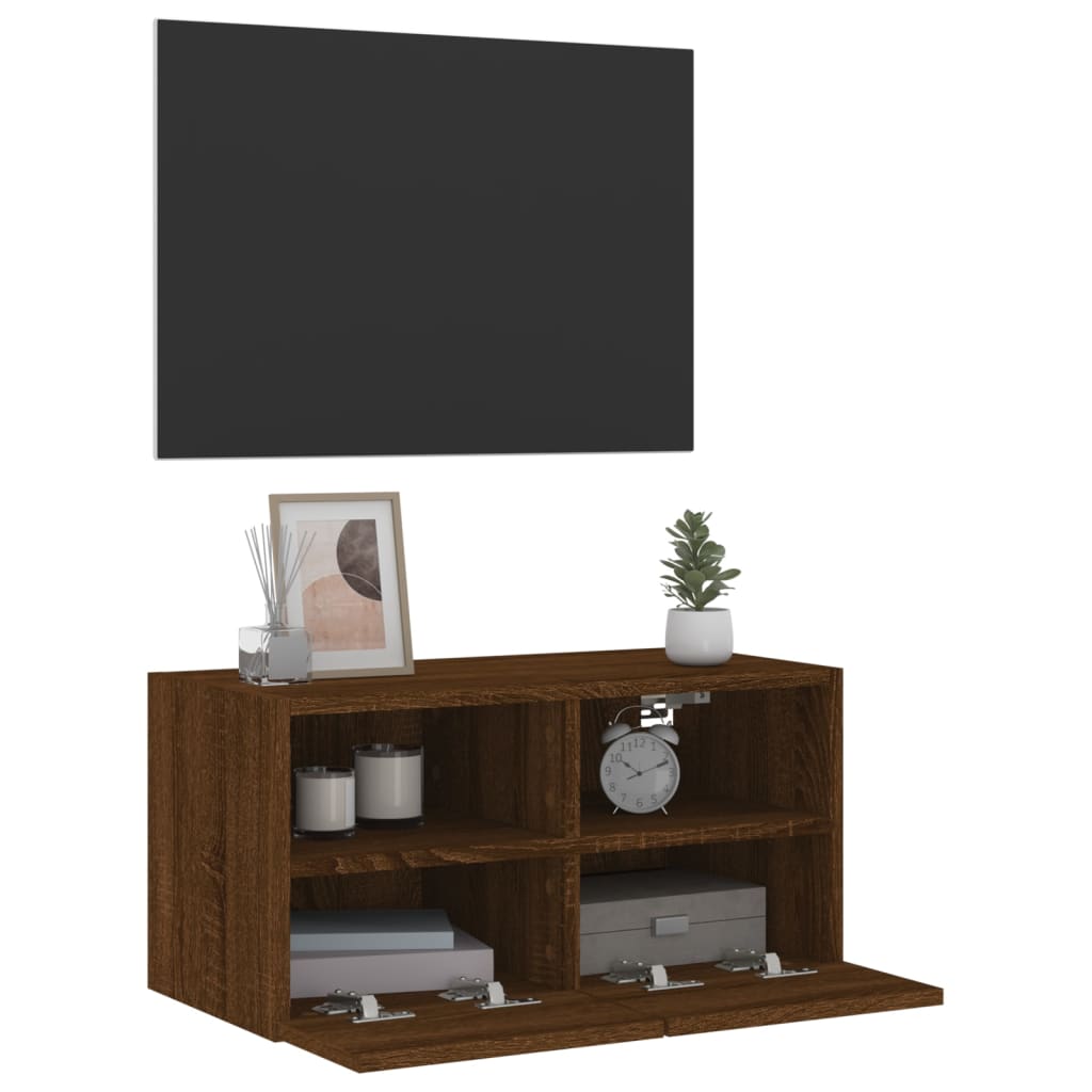TV Wall Cabinet Brown Oak 60x30x30 cm Engineered Wood