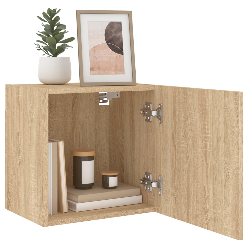 TV Wall Cabinets 2 pcs Sonoma Oak 40.5x30x40 cm Engineered Wood