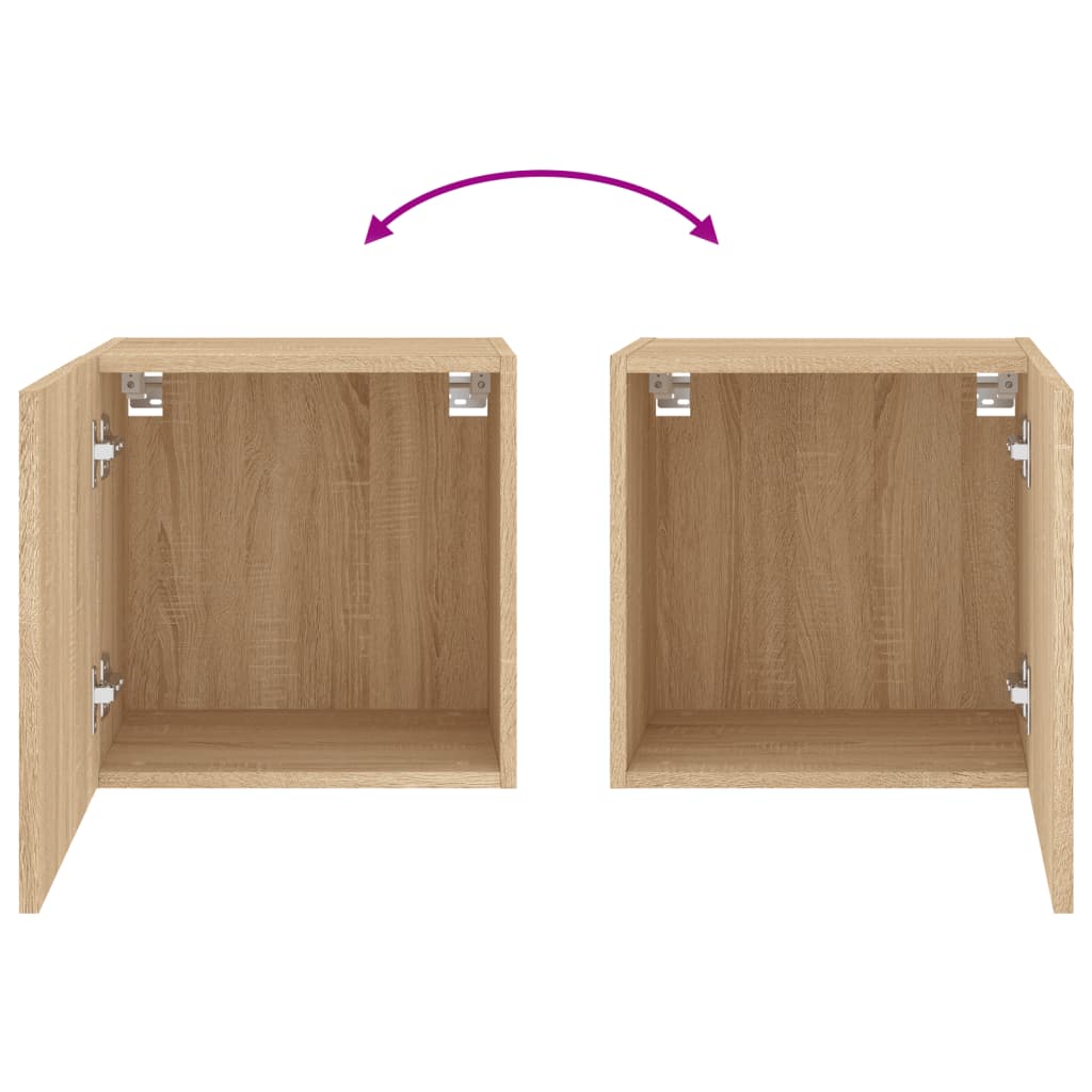 TV Wall Cabinets 2 pcs Sonoma Oak 40.5x30x40 cm Engineered Wood