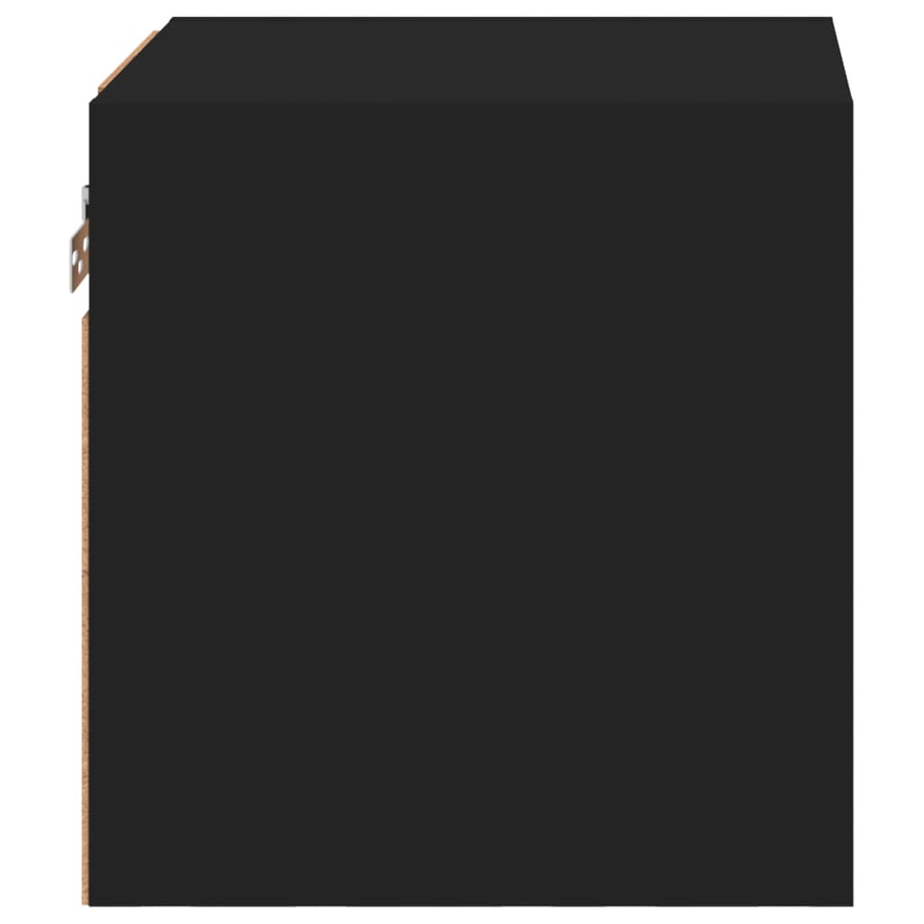 TV Wall Cabinets with LED Lights 2 pcs Black 30x28.5x30 cm
