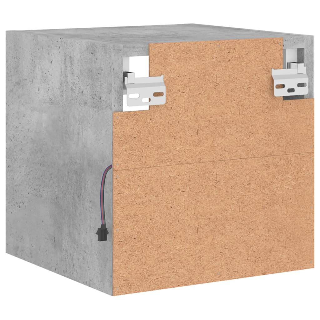 TV Wall Cabinets with LED Lights 2 pcs Concrete Grey 30x28.5x30 cm