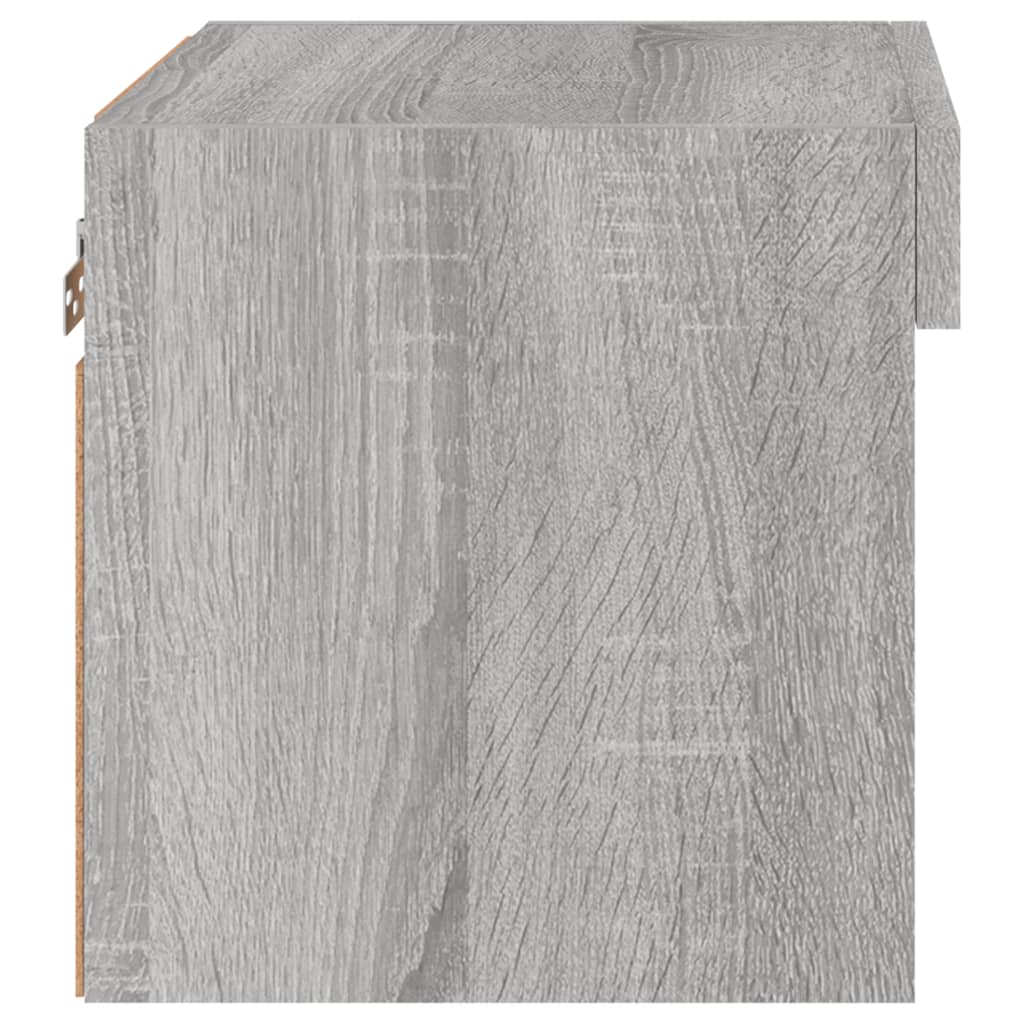 Bedside Cabinets with LED Lights Wall-mounted 2 pcs Grey Sonoma
