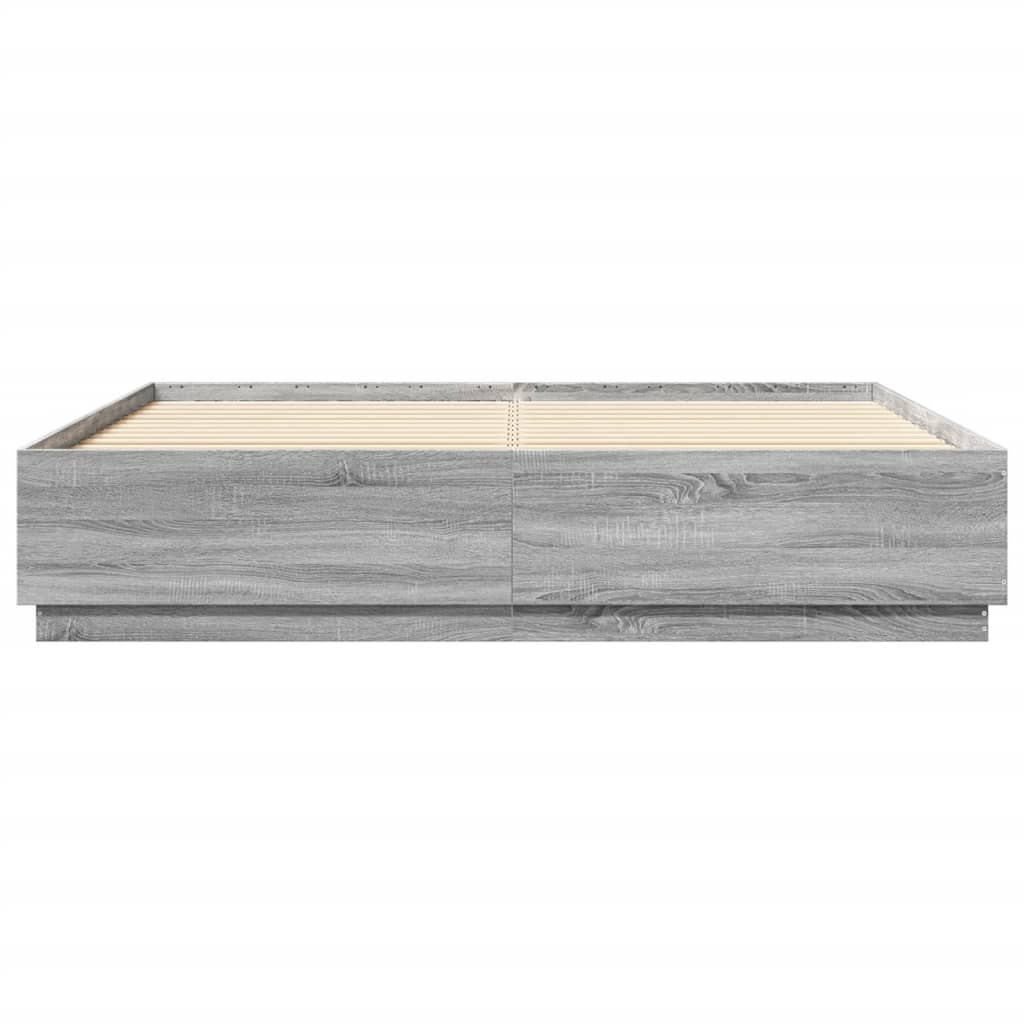 Bed Frame without Mattress Grey Sonoma 200x200 cm