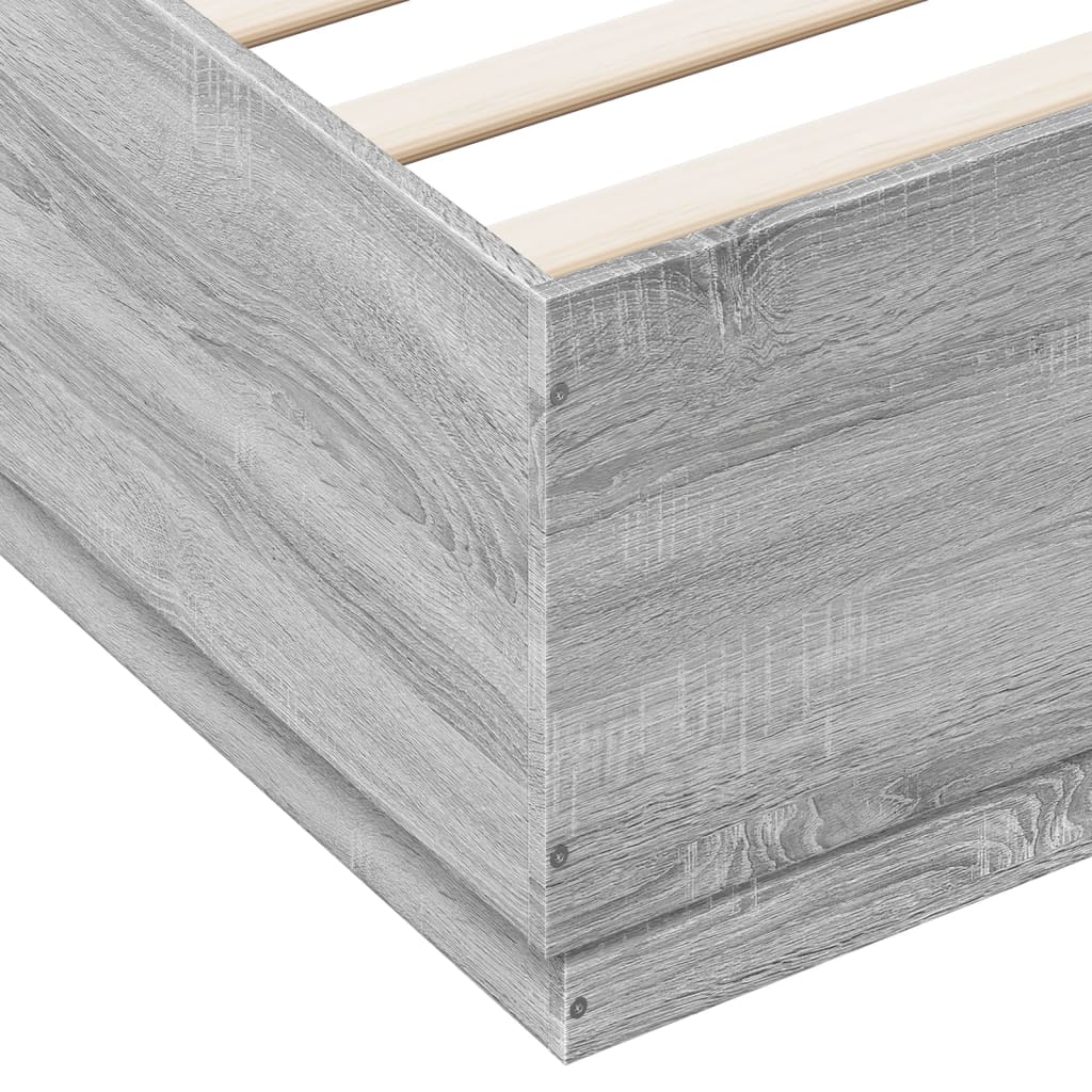 Bed Frame without Mattress Grey Sonoma 200x200 cm