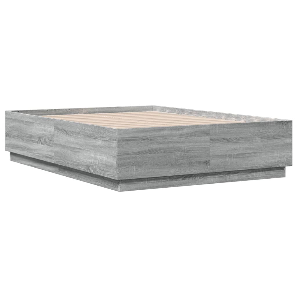 Bed Frame without Mattress Grey Sonoma 140x190 cm