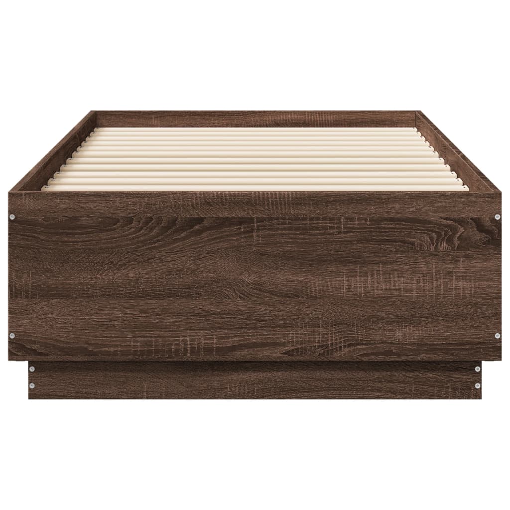 Bed Frame without Mattress Brown Oak 90x190 cm Single