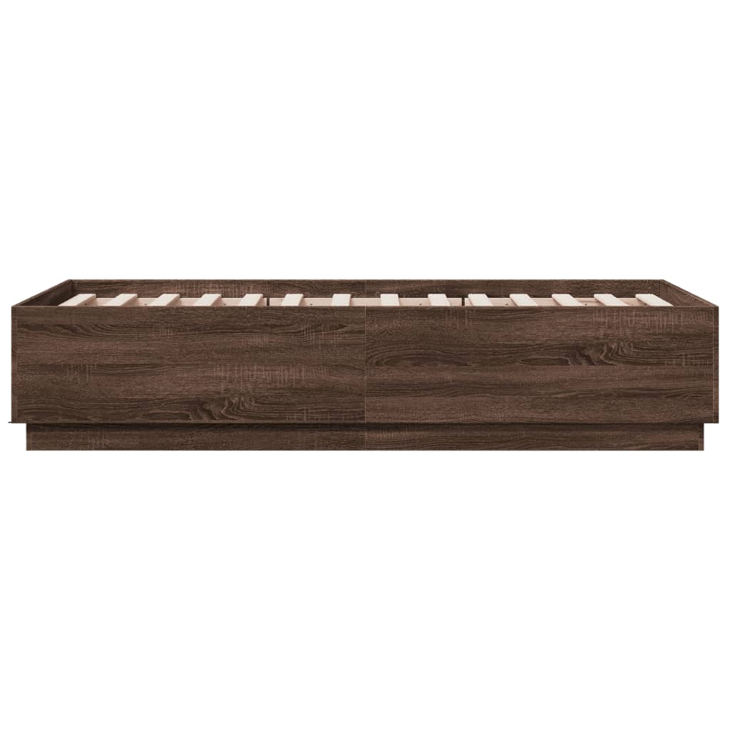 Bed Frame without Mattress Brown Oak 90x190 cm Single