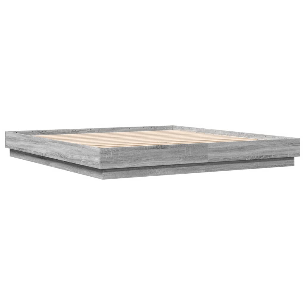 Bed Frame without Mattress Grey Sonoma 200x200 cm