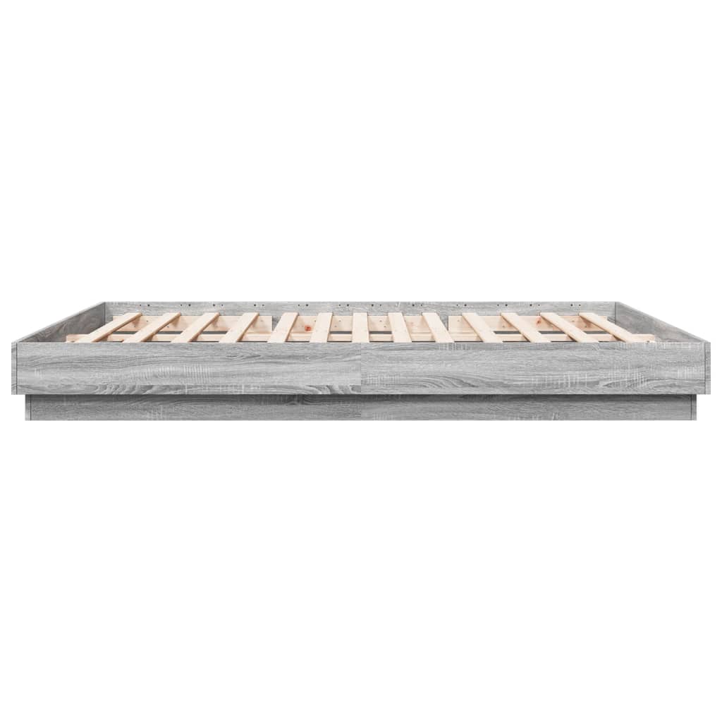 Bed Frame without Mattress Grey Sonoma 200x200 cm