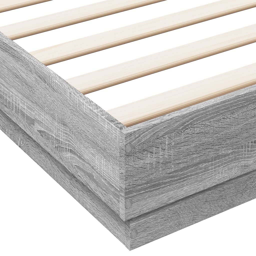 Bed Frame without Mattress Grey Sonoma 200x200 cm