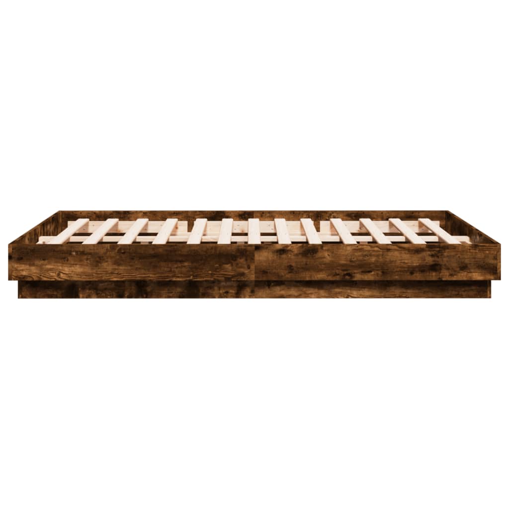 Bed Frame without Mattress Smoked Oak 140x200 cm