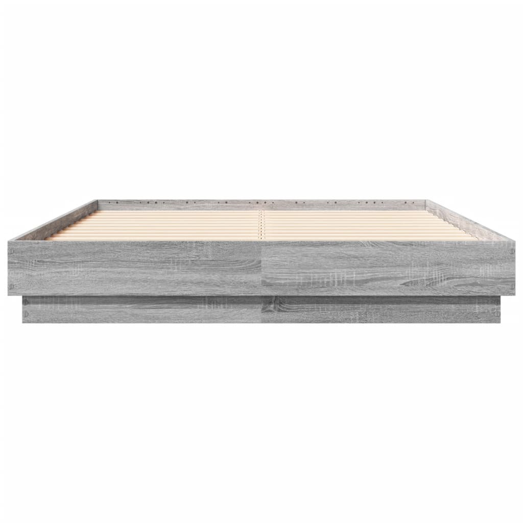 Bed Frame without Mattress Grey Sonoma 135x190 cm Double