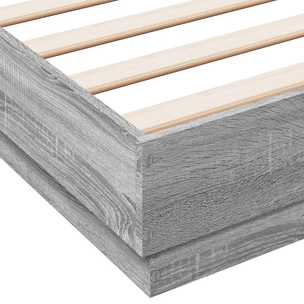 Bed Frame without Mattress Grey Sonoma 120x190 cm Small Double