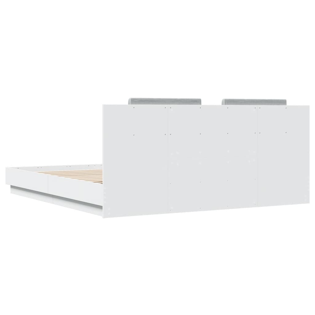 Bed Frame without Mattress White 200x200cm