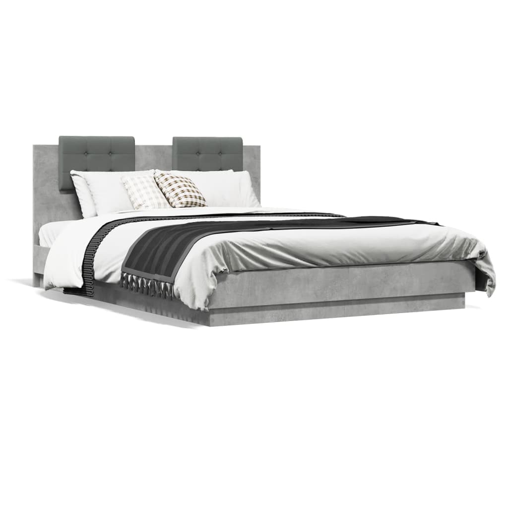 Bed Frame without Mattress Concrete Grey 120x200 cm