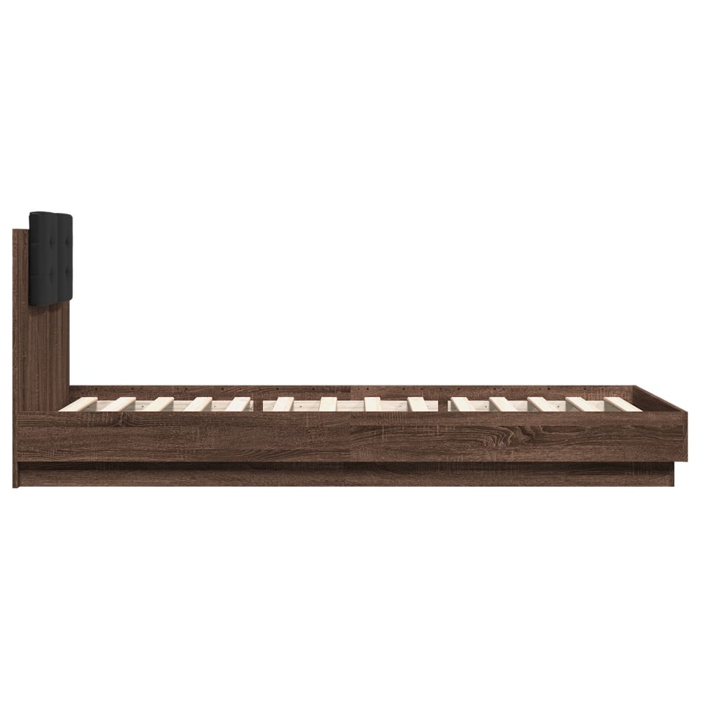 Bed Frame without Mattress Brown Oak 100x200 cm
