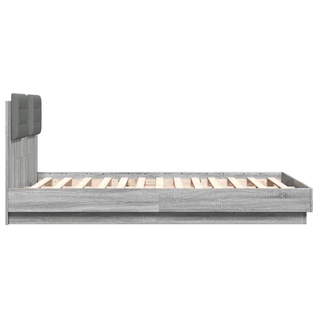 Bed Frame without Mattress Grey Sonoma 120x190 cm Small Double
