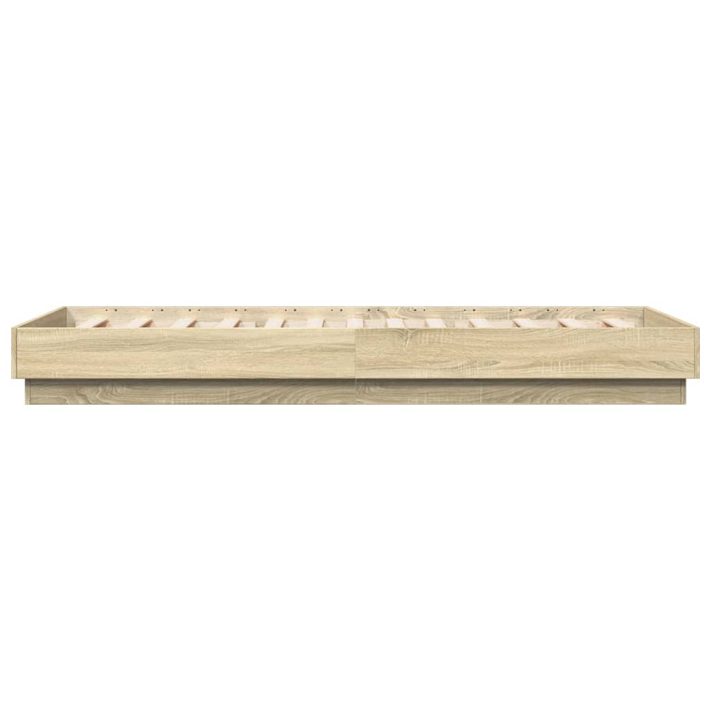 Bed Frame without Mattress Sonoma Oak 90x200 cm Engineered Wood