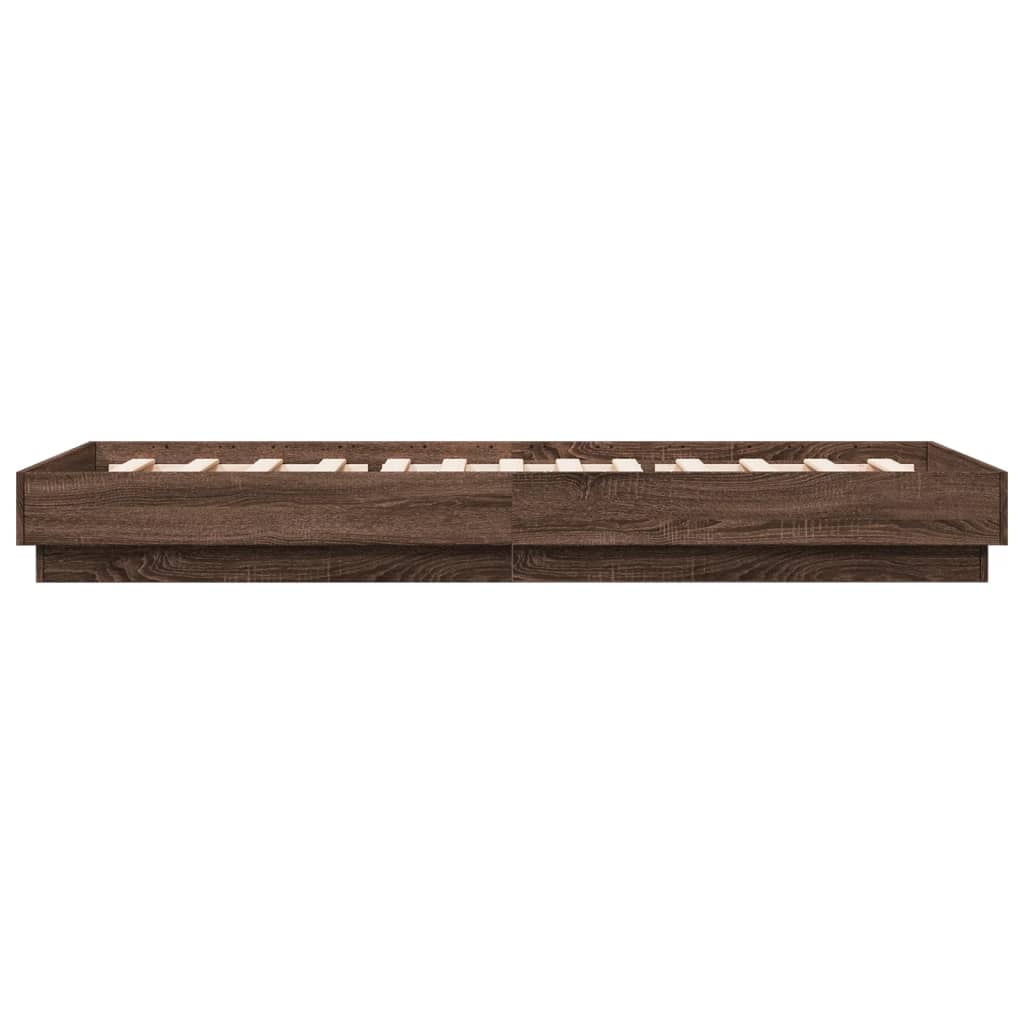 Bed Frame without Mattress Brown Oak 90x200 cm Engineered Wood