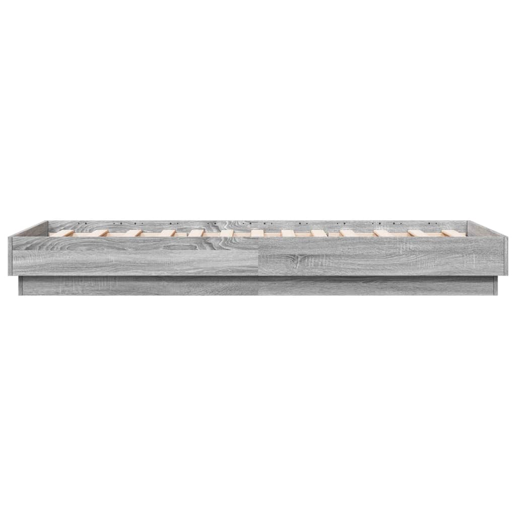 Bed Frame without Mattress Grey Sonoma 75x190 cm Small Single Engineered Wood
