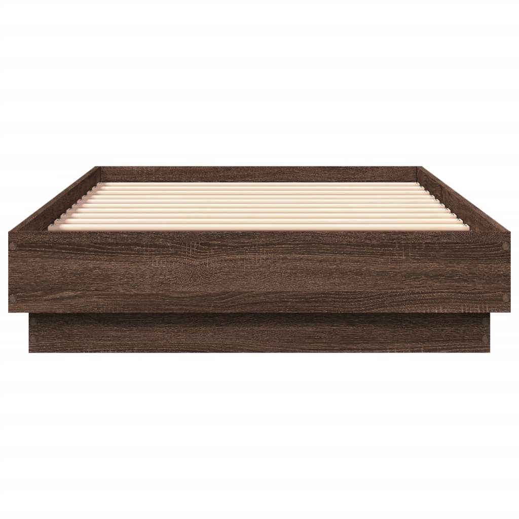 Bed Frame without Mattress Brown Oak 75x190 cm Small Single Engineered Wood