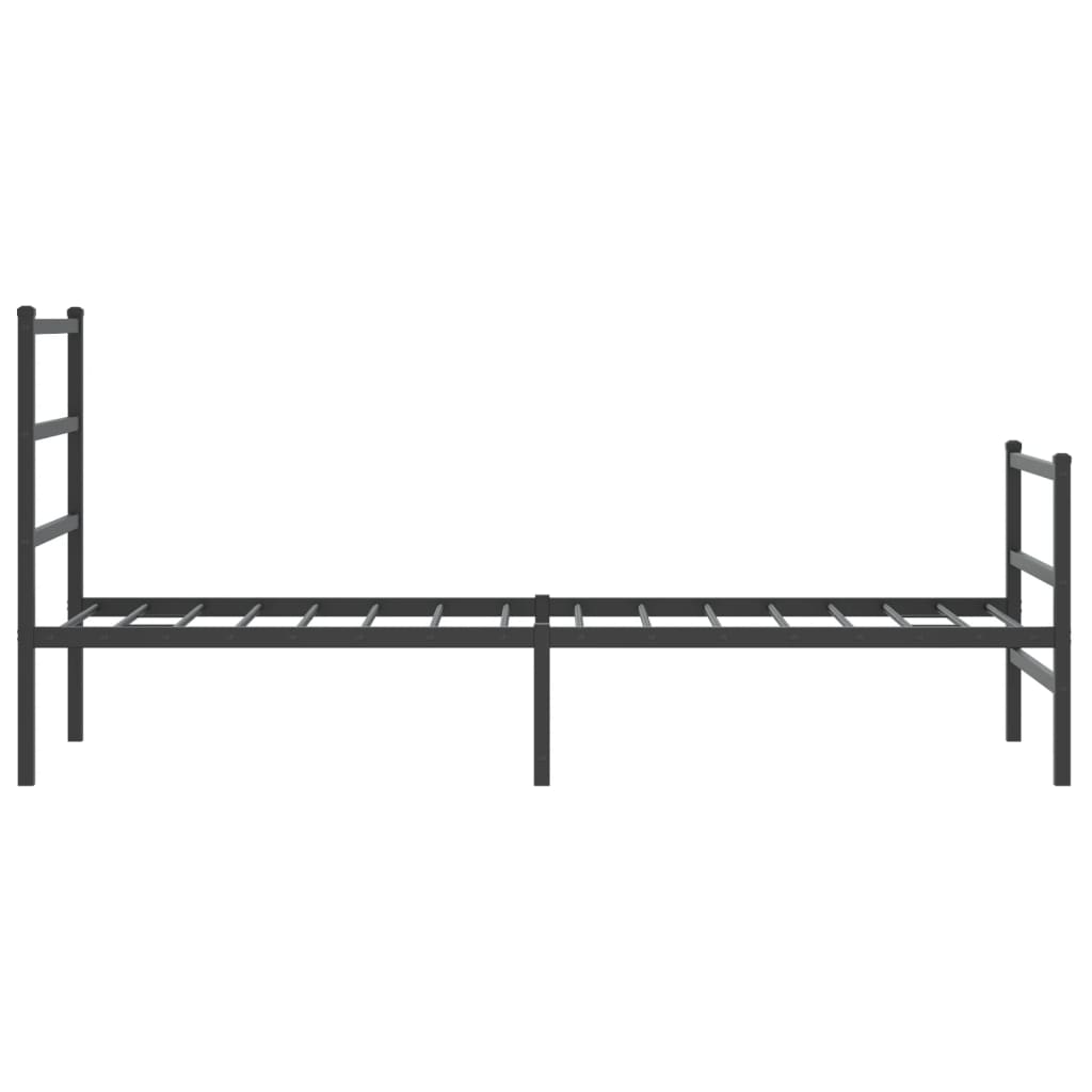 Metal Bed Frame without Mattress with Footboard Black 80x200cm