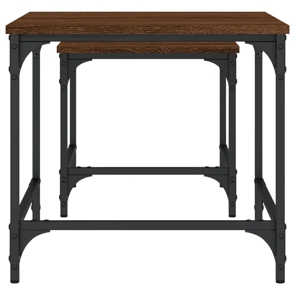 Nesting Coffee Tables 2 pcs Brown Oak Engineered Wood