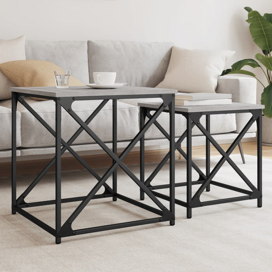 Nesting Coffee Tables 2 pcs Grey Sonoma Engineered Wood