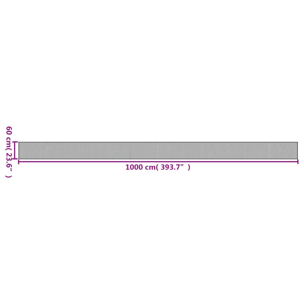 Rug Rectangular Black60x1000 cm Bamboo