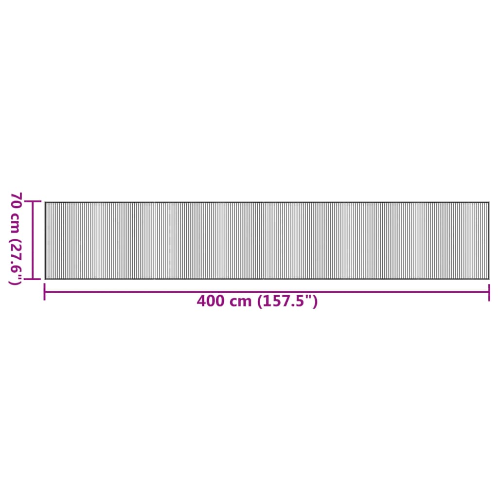 Rug Rectangular Brown70x400 cm Bamboo