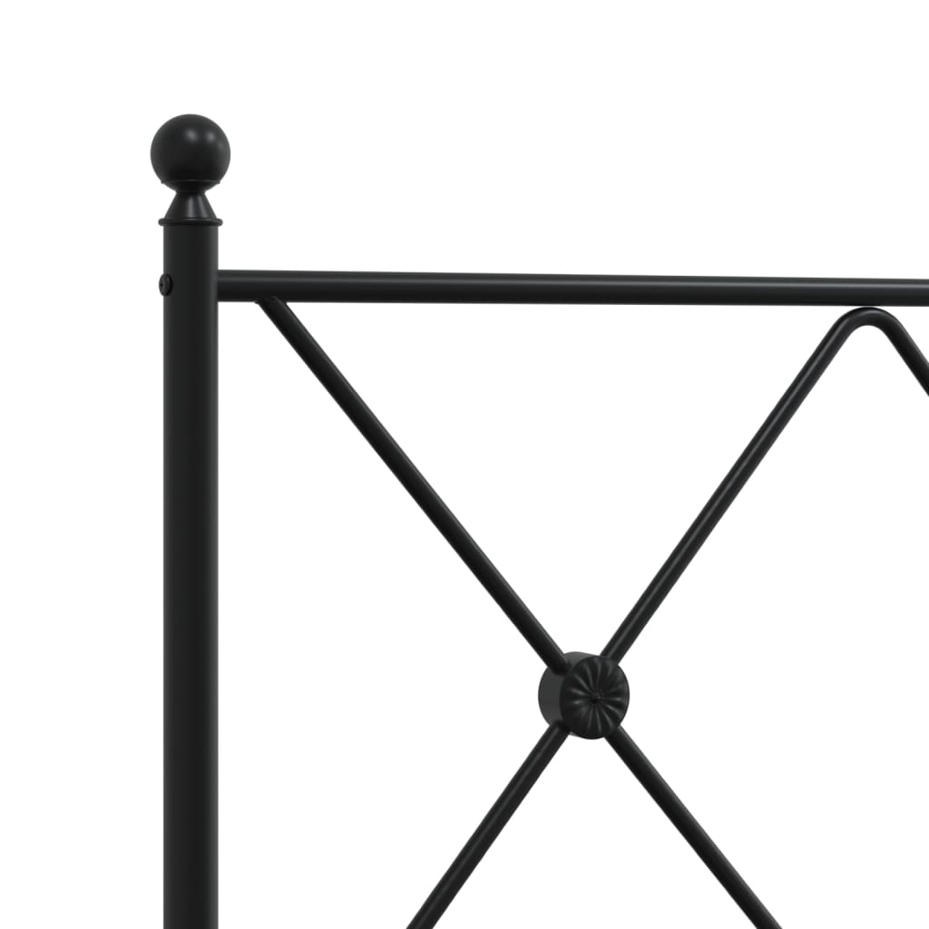 Metal Bed Frame without Mattress with Footboard Black 80x200cm
