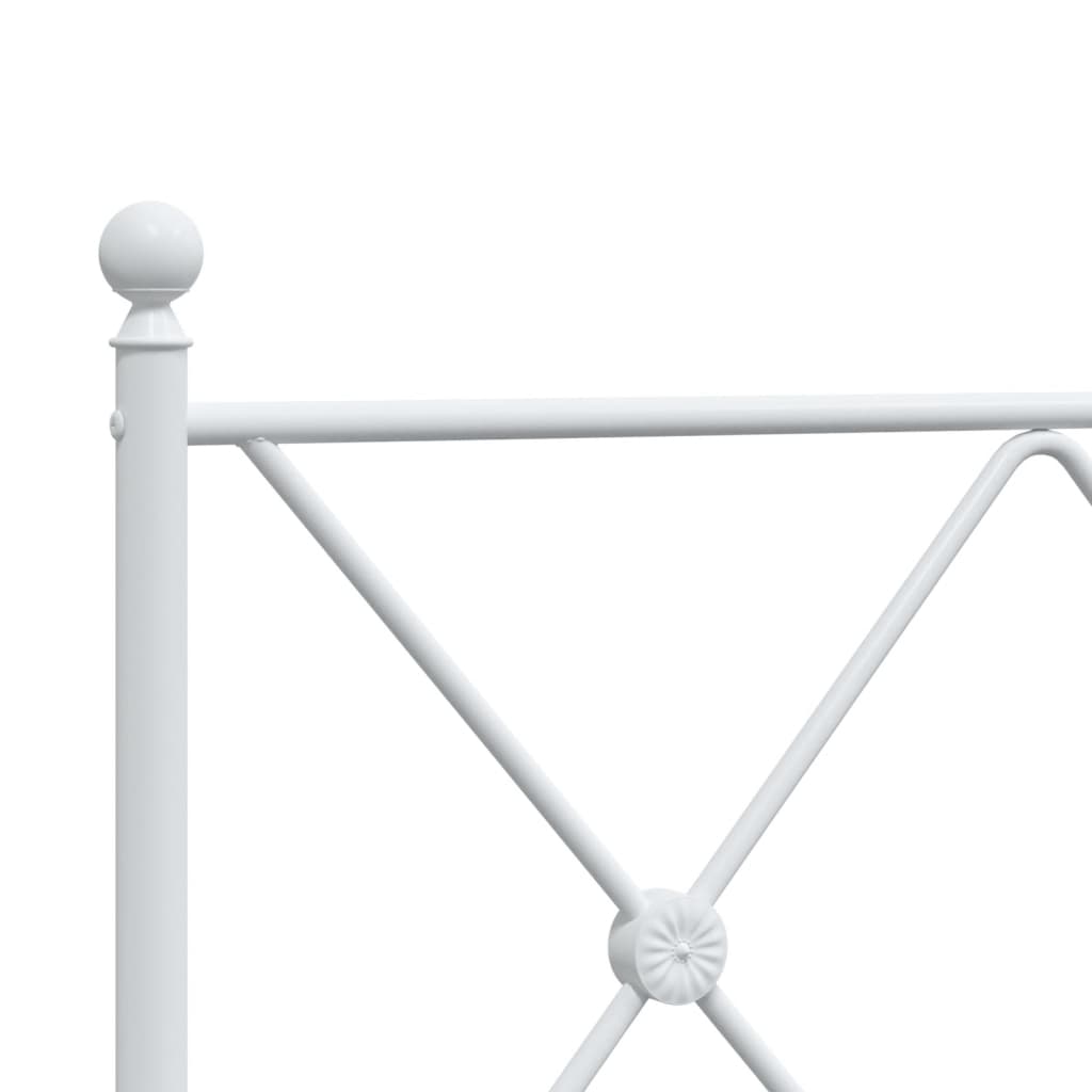 Metal Bed Frame without Mattress with Footboard White 120x200cm
