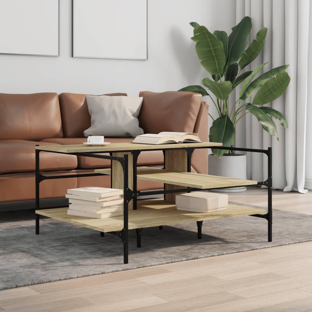 Coffee Table Sonoma Oak 100x100x48.5 cm Engineered Wood
