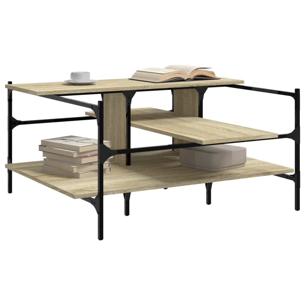 Coffee Table Sonoma Oak 100x100x48.5 cm Engineered Wood