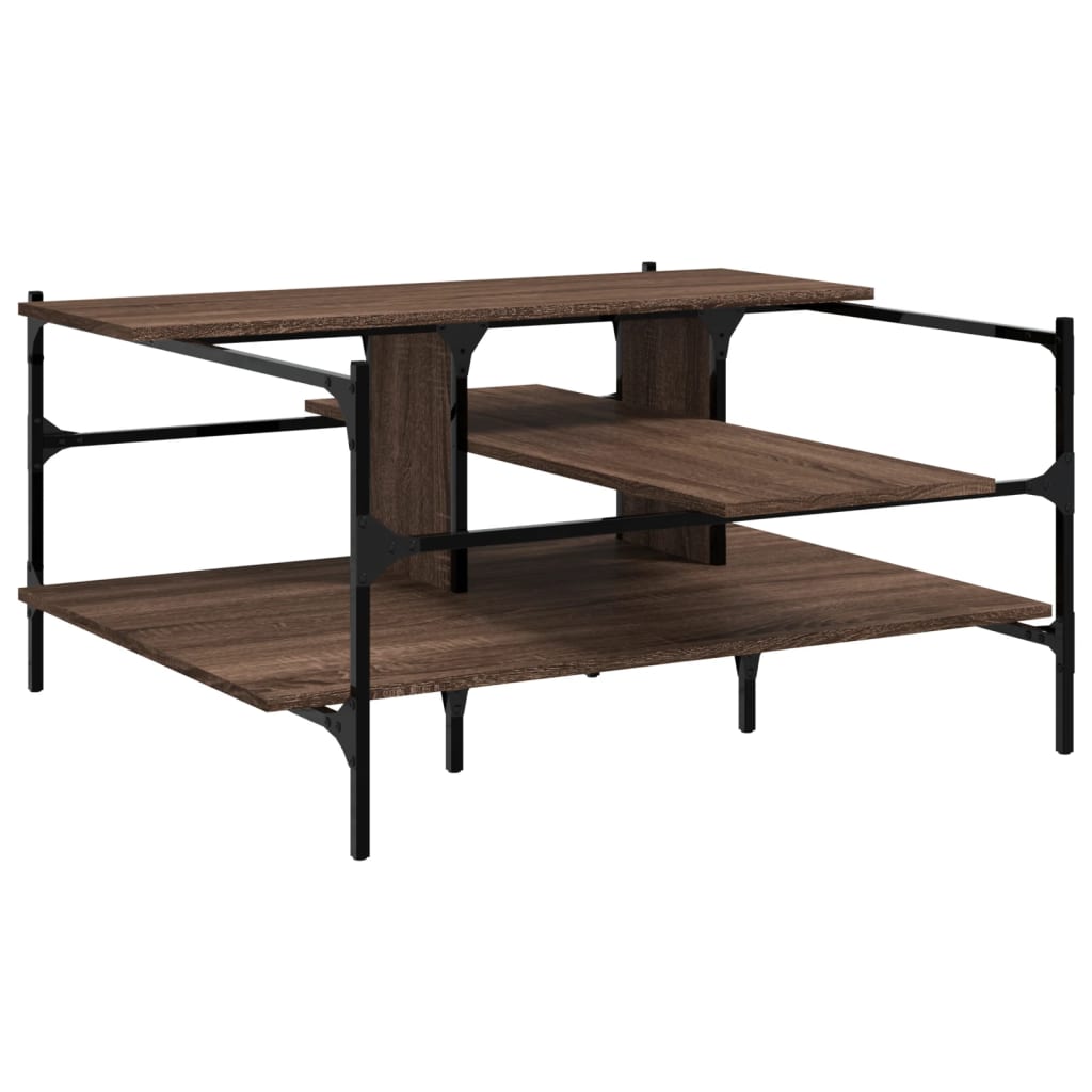 Coffee Table Brown Oak 100x100x48.5 cm Engineered Wood