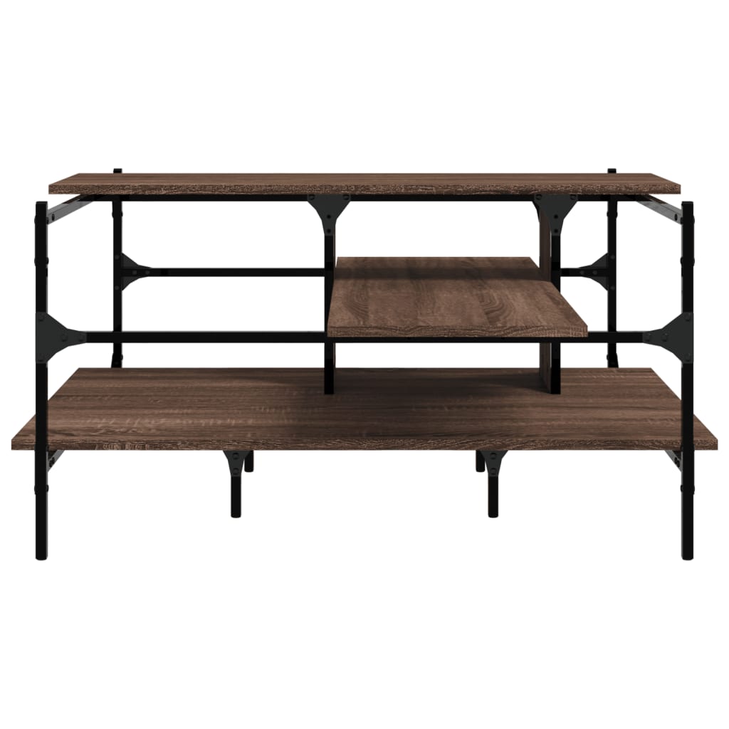 Coffee Table Brown Oak 100x100x48.5 cm Engineered Wood