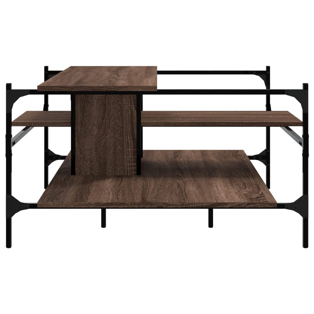 Coffee Table Brown Oak 100x100x48.5 cm Engineered Wood